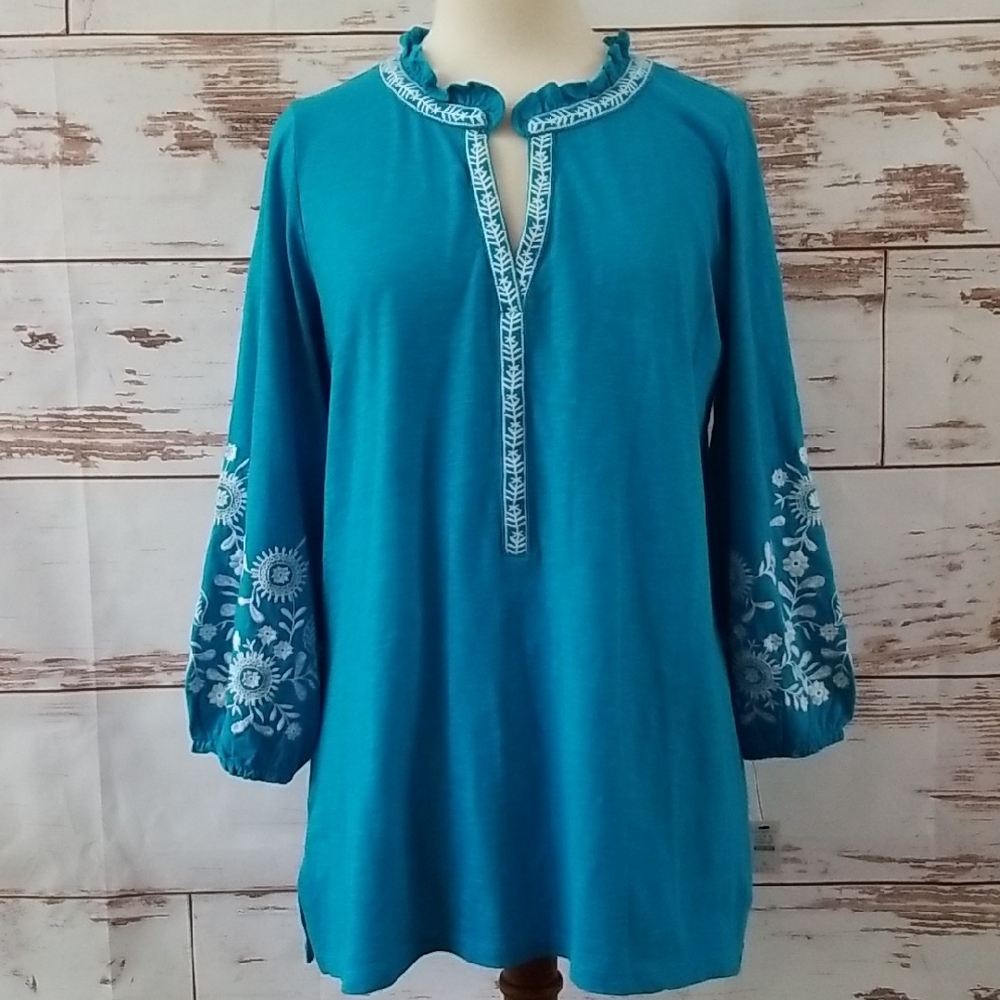 Talbots Embroidered Cotton Tunic